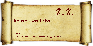Kautz Katinka névjegykártya
